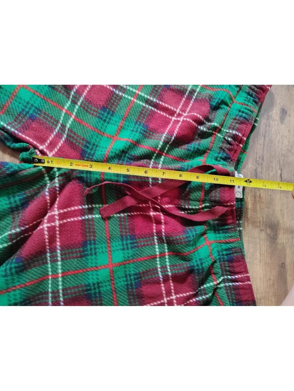 Unisex warm Christimas Holiday Red Green Plaid Pajama Pants Goodfellow Sz L